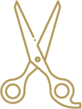 Straight scissor icon for professional shaves and beard detailing in Anchorage.